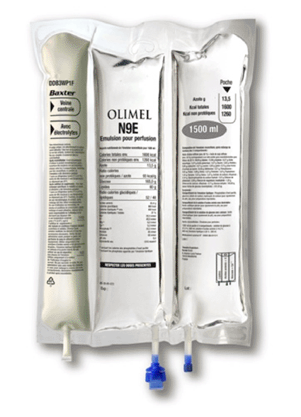 Image: The Olimel multichamber bag (photo courtesy Baxter International).